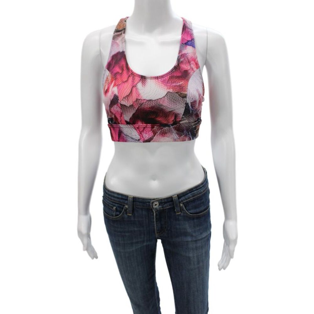 ONZIE Womens Abstract Print Sports Bra Multi Colored Size Small